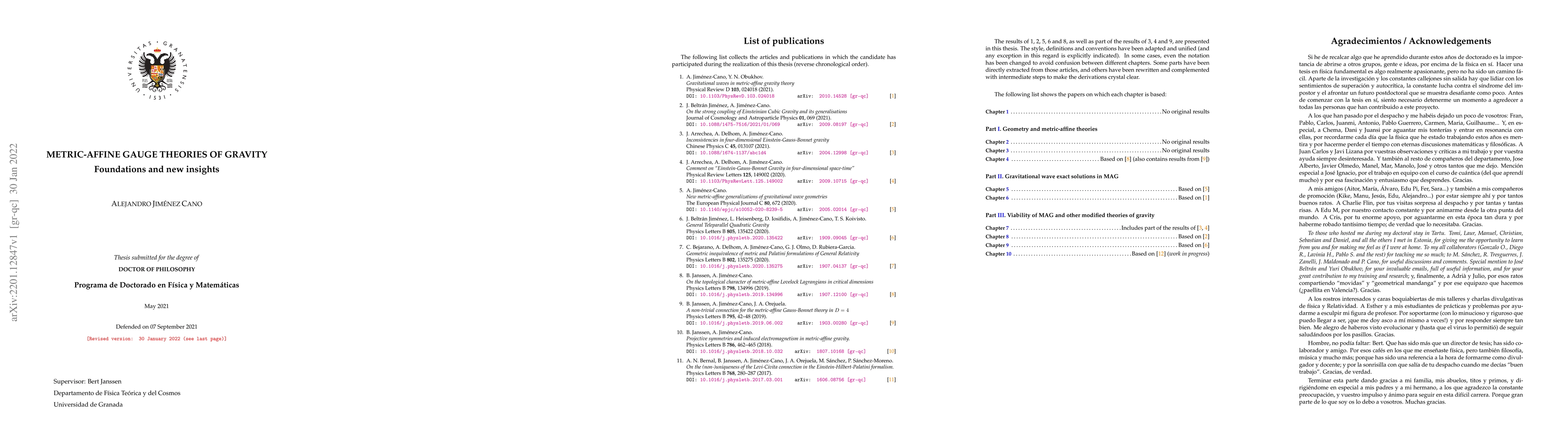 Thumbnail for Metric-Affine Gauge theories of gravity: Foundations and new insights