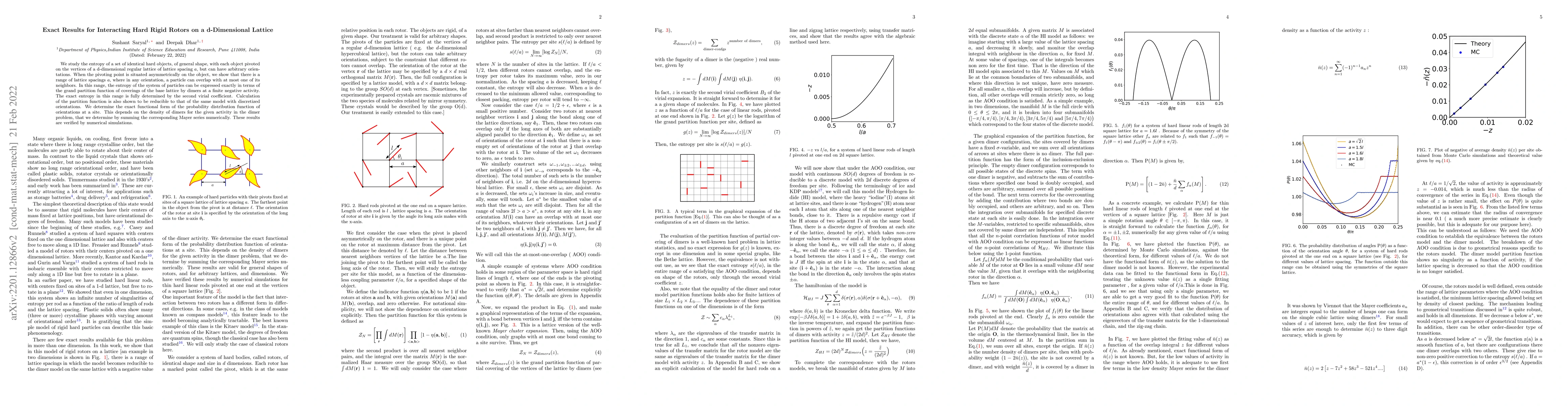 Thumbnail for Exact Results for Interacting Hard Rigid Rotors on a d-Dimensional
  Lattice