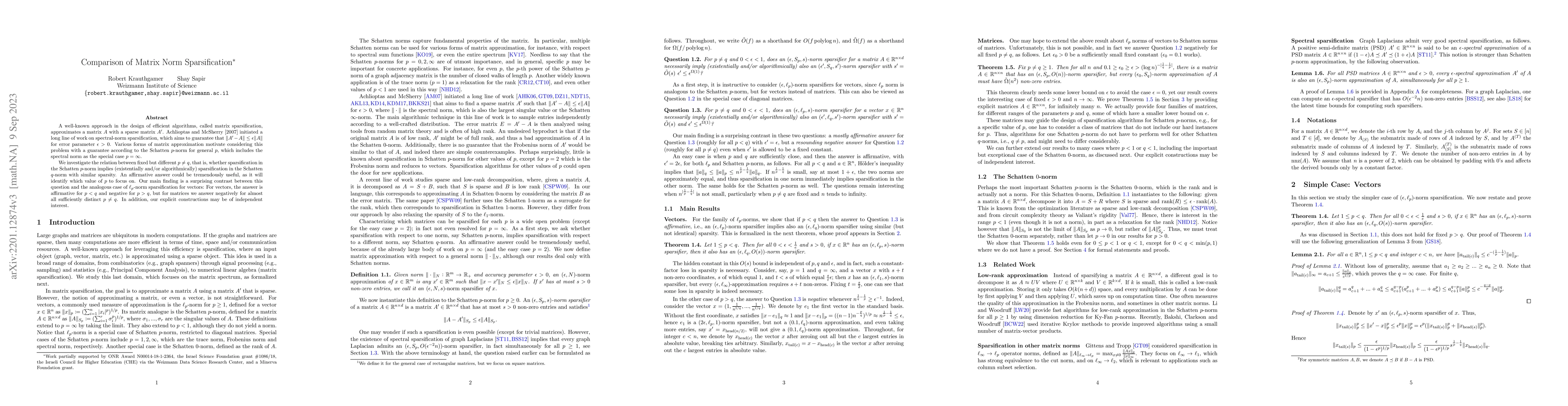 Thumbnail for Comparison of Matrix Norm Sparsification