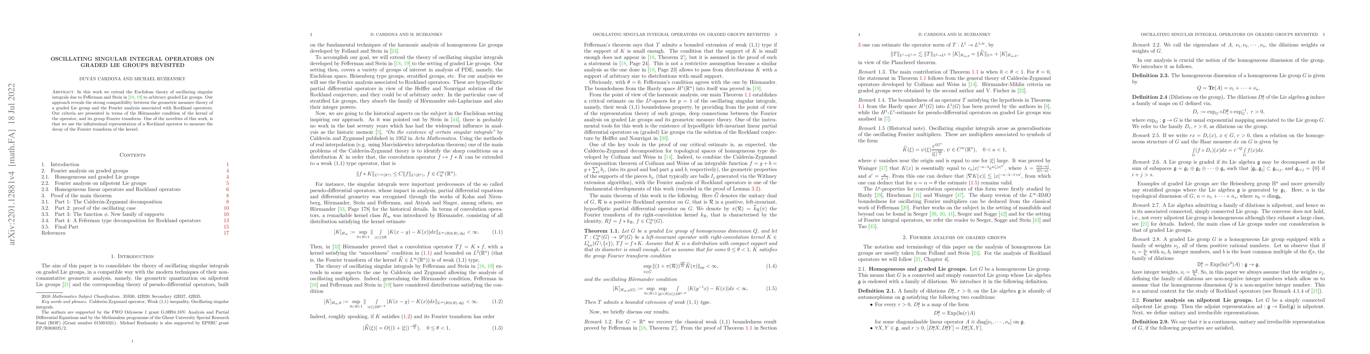Thumbnail for Oscillating singular integral operators on graded Lie groups revisited