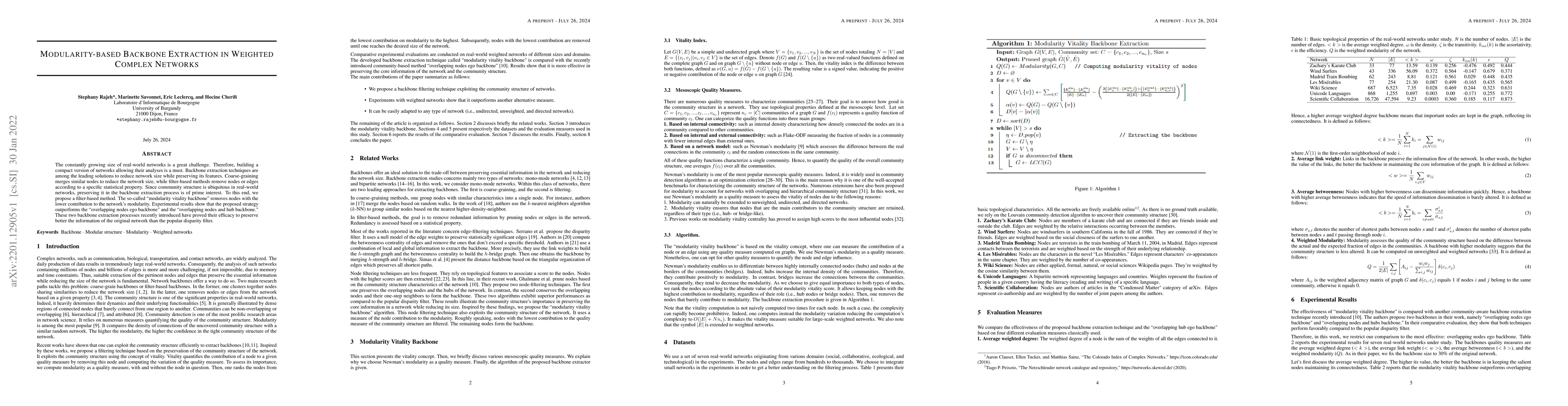 Thumbnail for Modularity-based Backbone Extraction in Weighted Complex Networks