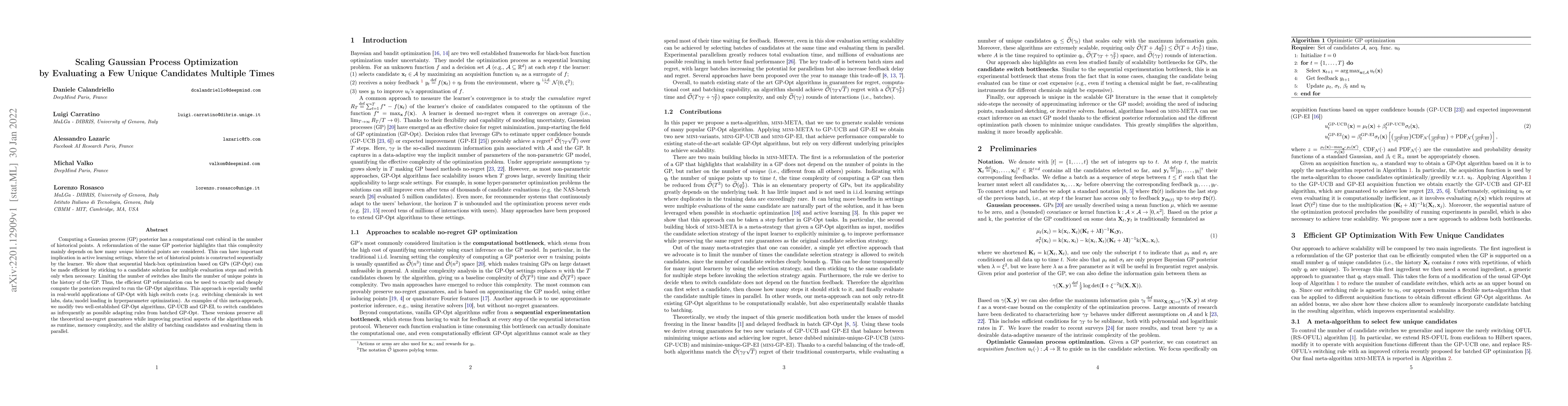 Thumbnail for Scaling Gaussian Process Optimization by Evaluating a Few Unique
  Candidates Multiple Times