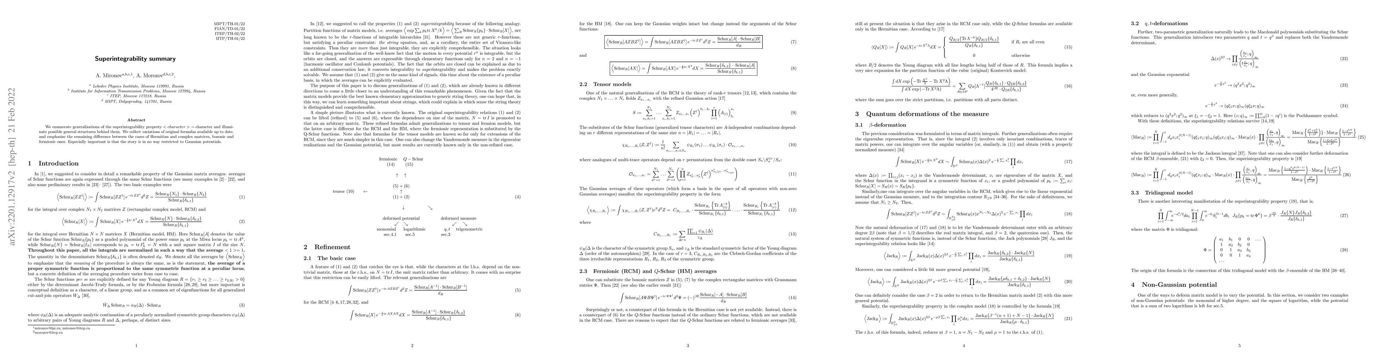 Thumbnail for Superintegrability summary