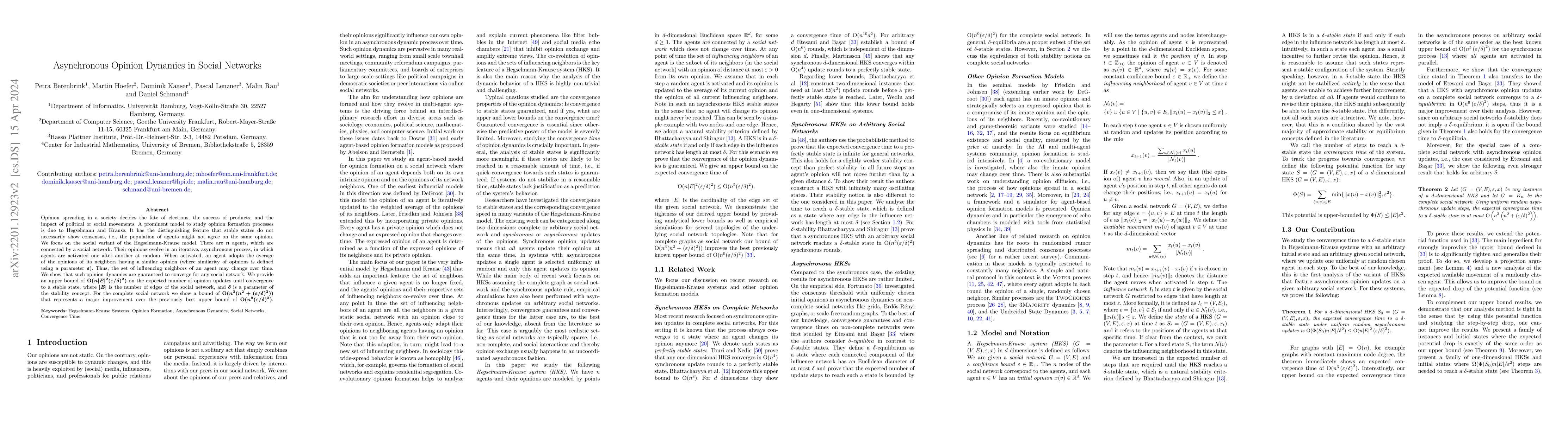 Thumbnail for Asynchronous Opinion Dynamics in Social Networks