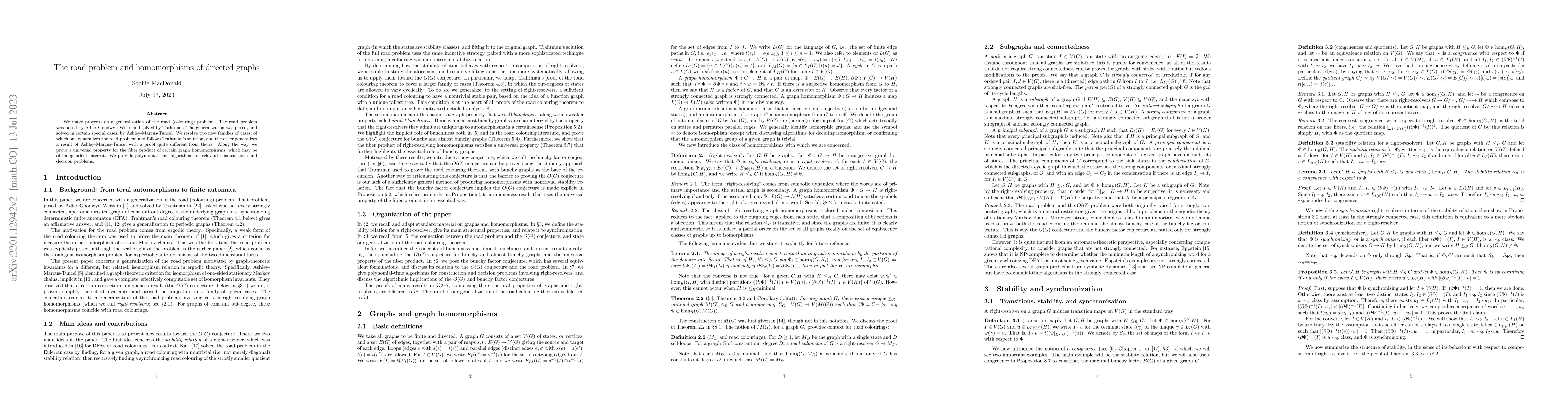 Thumbnail for The road problem and homomorphisms of directed graphs