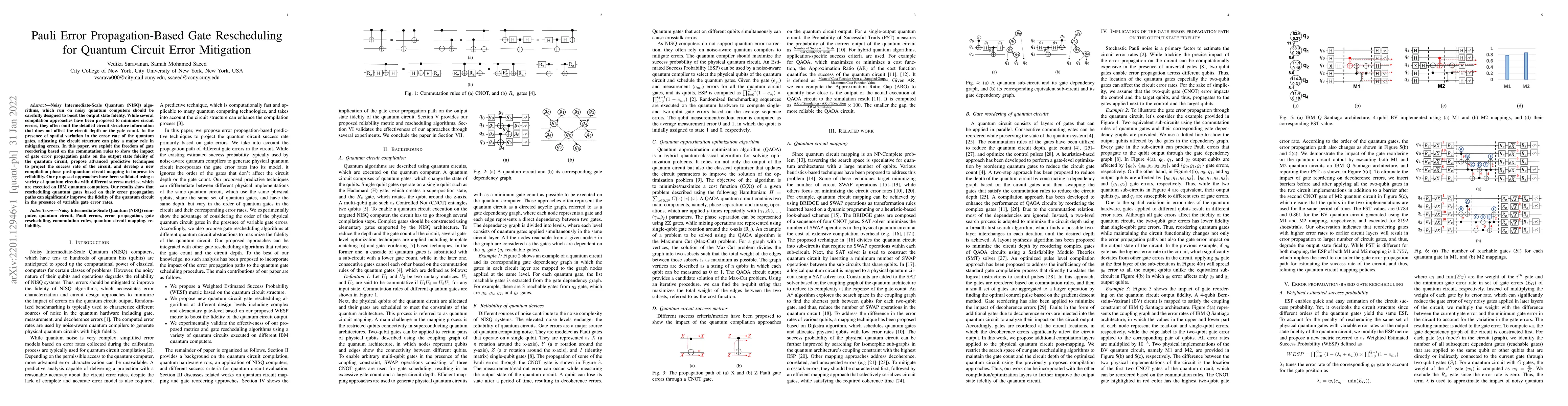 Thumbnail for Pauli Error Propagation-Based Gate Reschedulingfor Quantum Circuit Error
  Mitigation