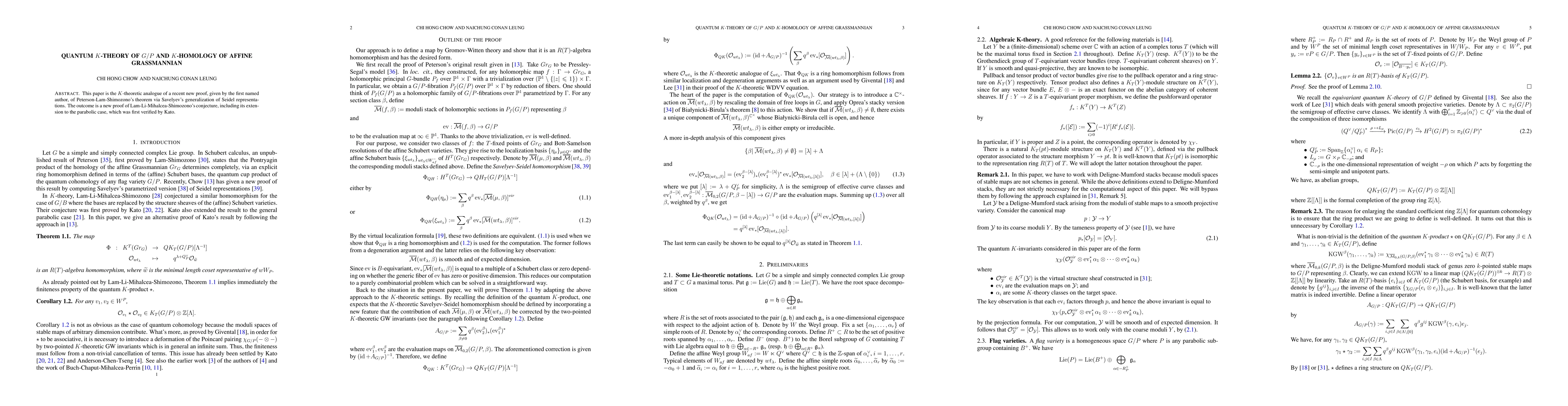 Thumbnail for Quantum $K$-theory of $G/P$ and $K$-homology of affine Grassmannian