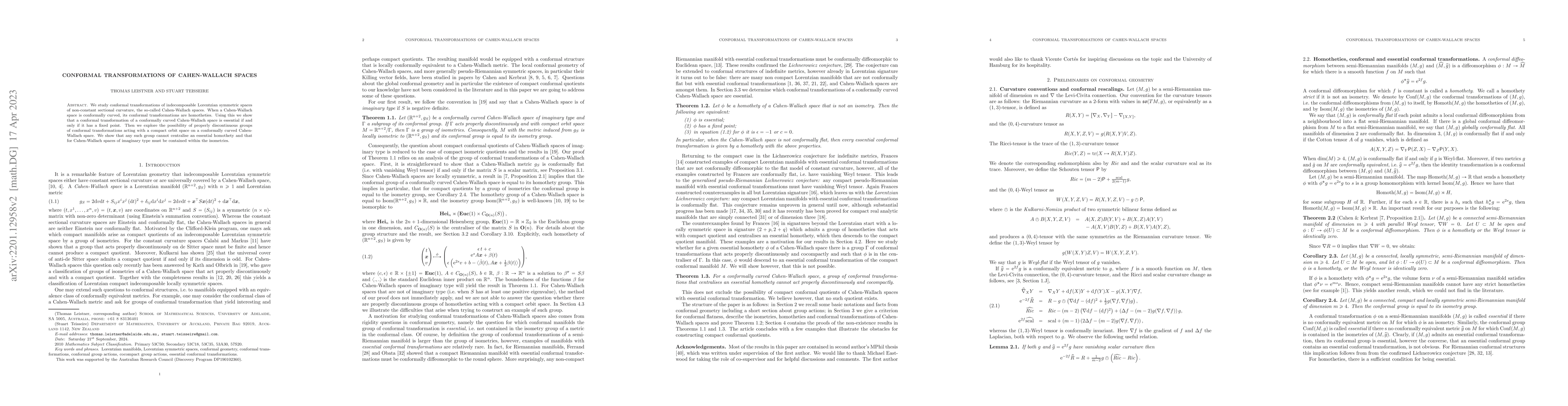 Thumbnail for Conformal transformations of Cahen-Wallach spaces