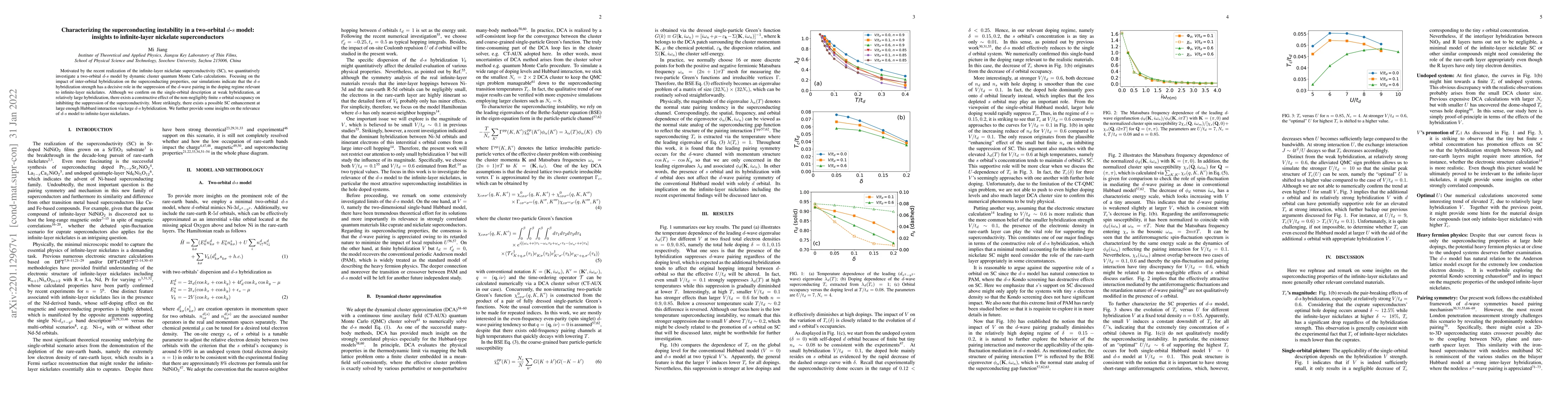 Thumbnail for Characterizing the superconducting instability in a two-orbital $d$-$s$
  model: insights to infinite-layer nickelate superconductors
