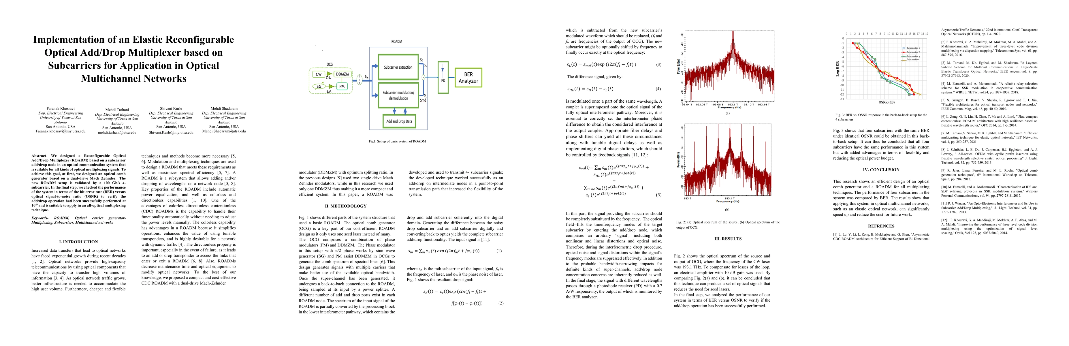 Thumbnail for Implementation of an Elastic Reconfigurable Optical Add/Drop Multiplexer
  based on Subcarriers for Application in Optical Multichannel Networks