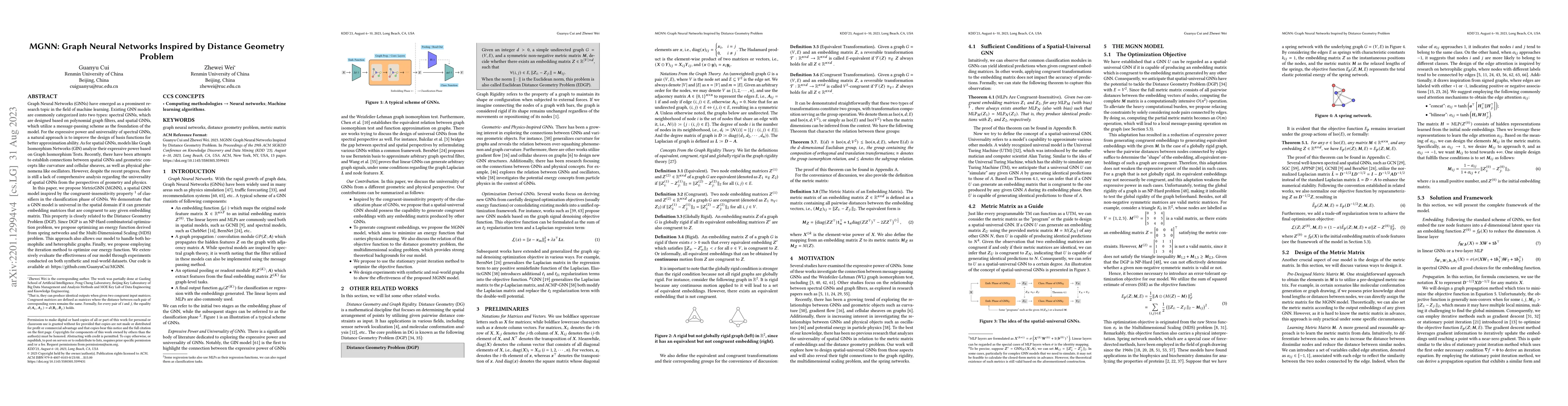 Thumbnail for MGNN: Graph Neural Networks Inspired by Distance Geometry Problem