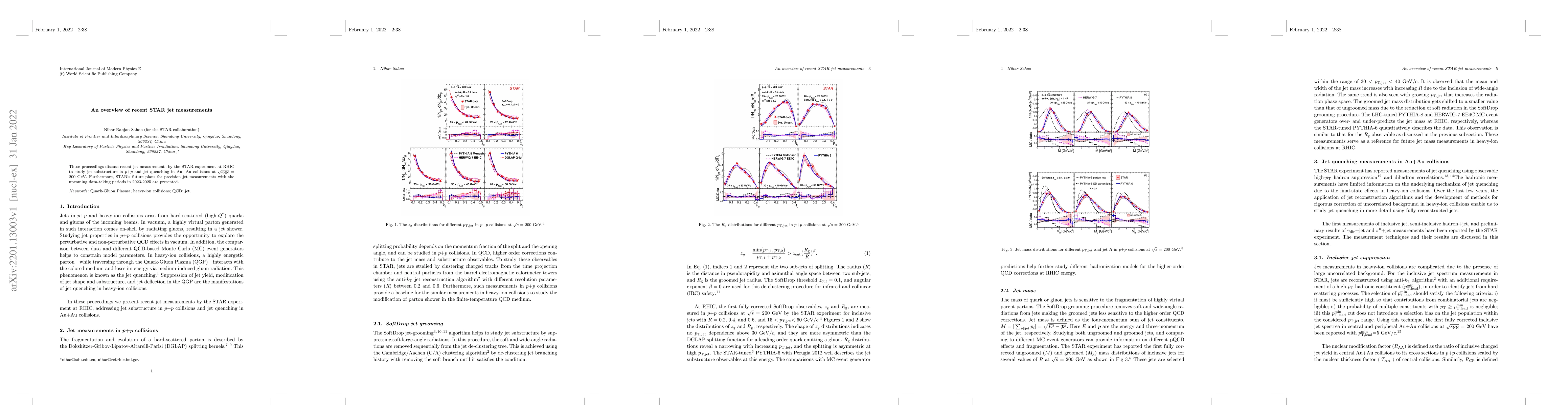 Thumbnail for An overview of recent STAR jet measurements