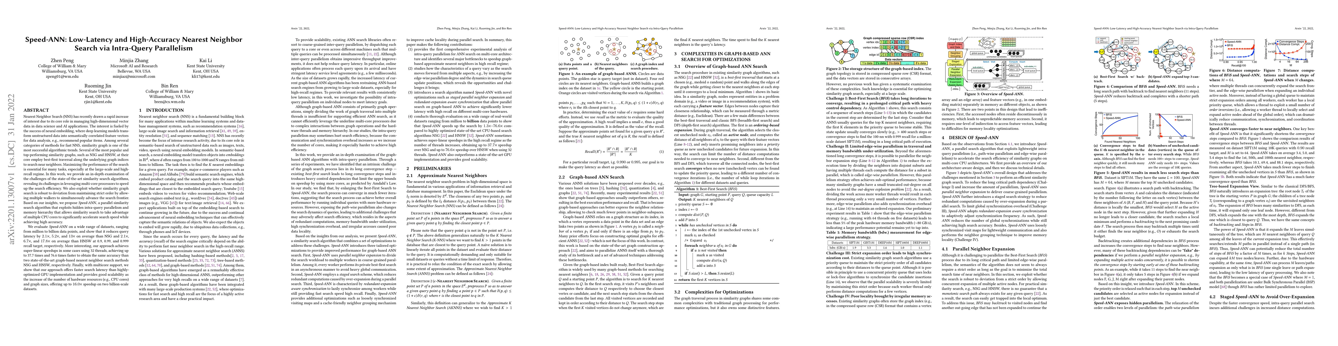 Thumbnail for Speed-ANN: Low-Latency and High-Accuracy Nearest Neighbor Search via
  Intra-Query Parallelism