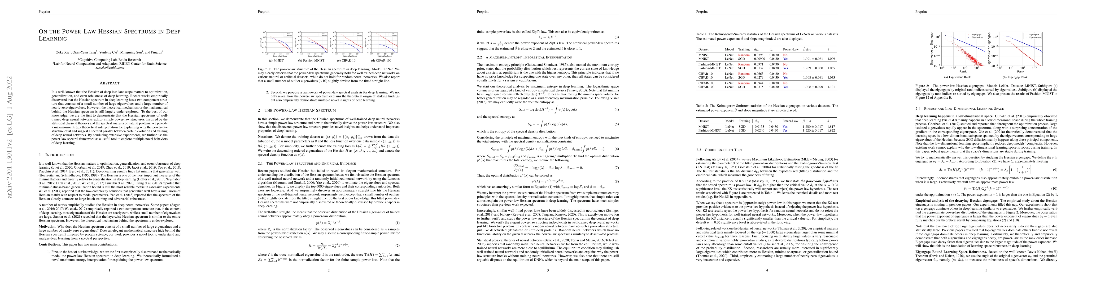 Thumbnail for On the Power-Law Hessian Spectrums in Deep Learning