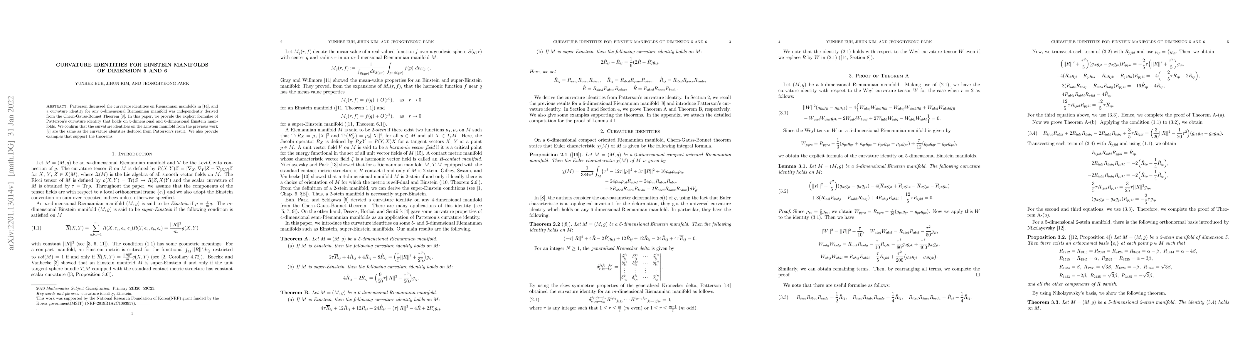 Thumbnail for Curvature identities for Einstein manifolds of dimension 5 and 6