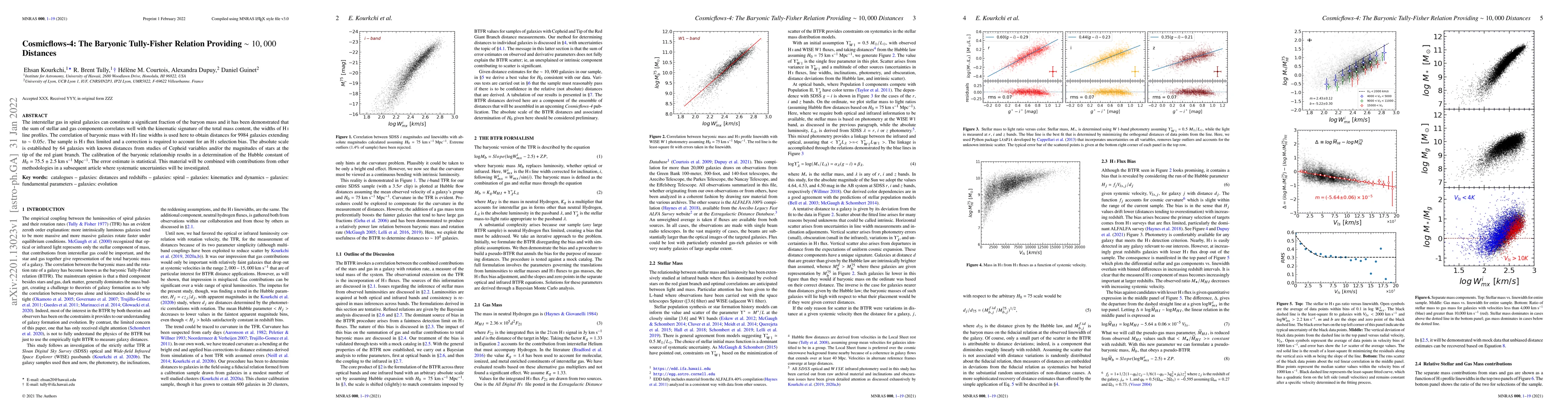 Thumbnail for Cosmicflows-4: The Baryonic Tully-Fisher Relation Providing ~10,000
  Distances