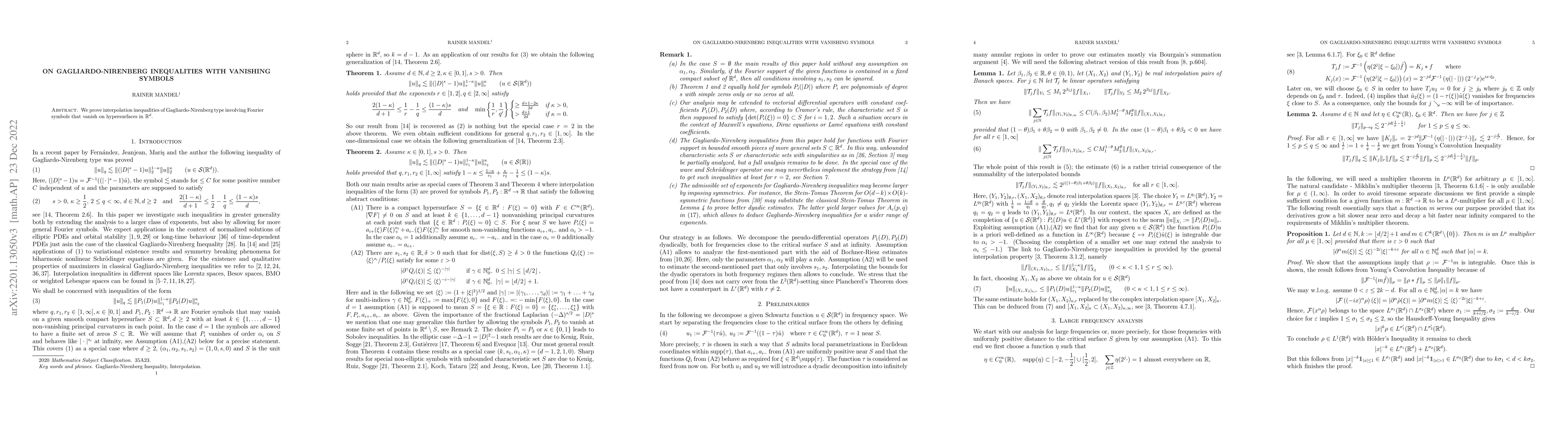 Thumbnail for On Gagliardo-Nirenberg Inequalities with vanishing symbols