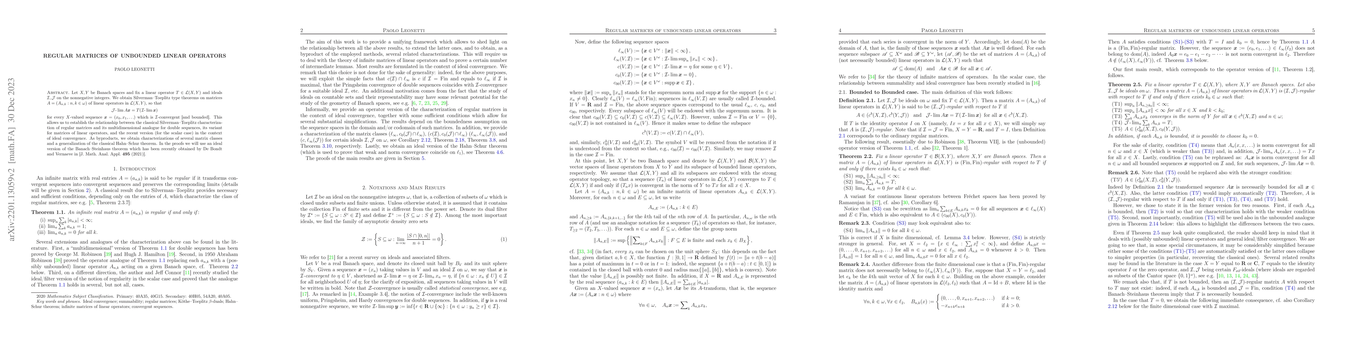 Thumbnail for Regular matrices of unbounded linear operators