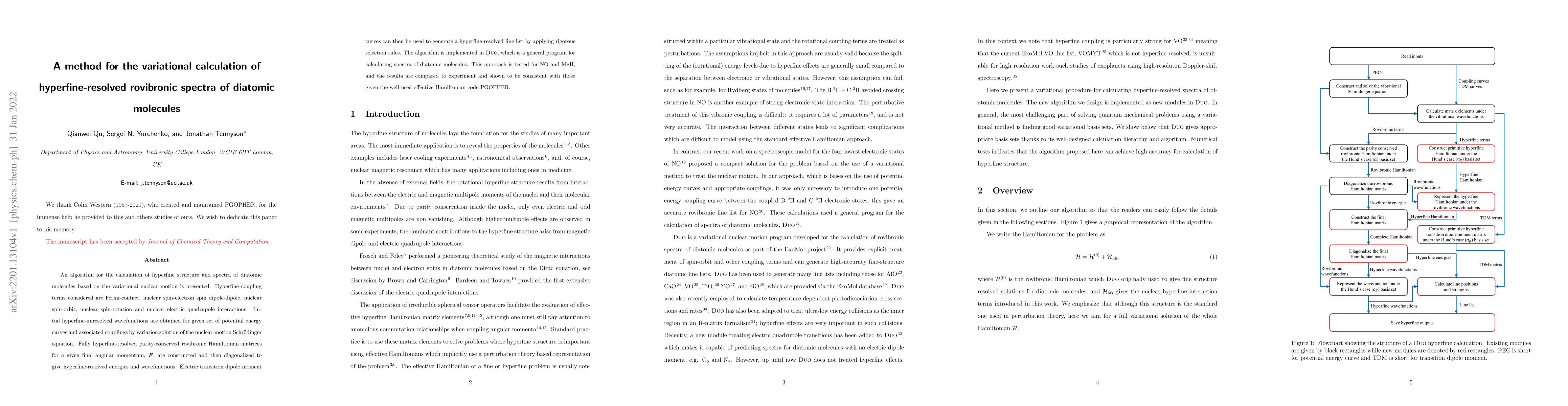 Thumbnail for A method for the variational calculation of hyperfine-resolved
  rovibronic spectra of diatomic molecules
