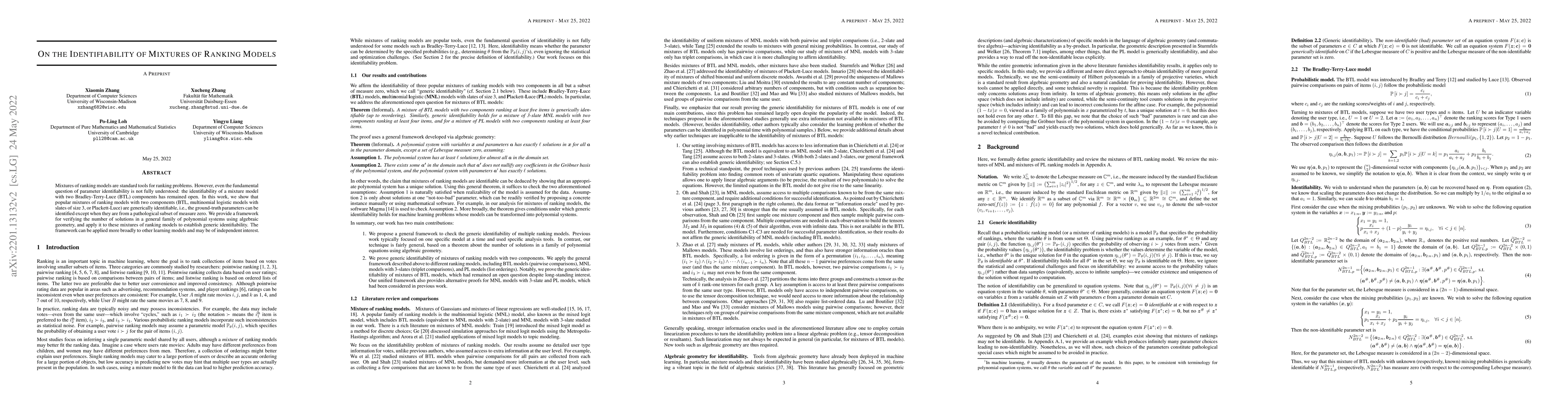 Thumbnail for On the identifiability of mixtures of ranking models