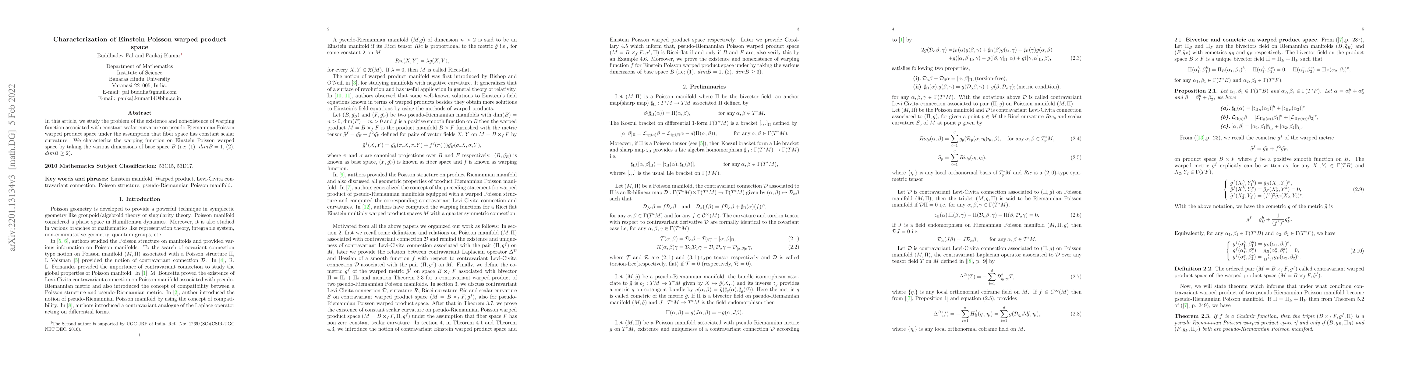 Thumbnail for Characterization of Einstein Poisson warped product space