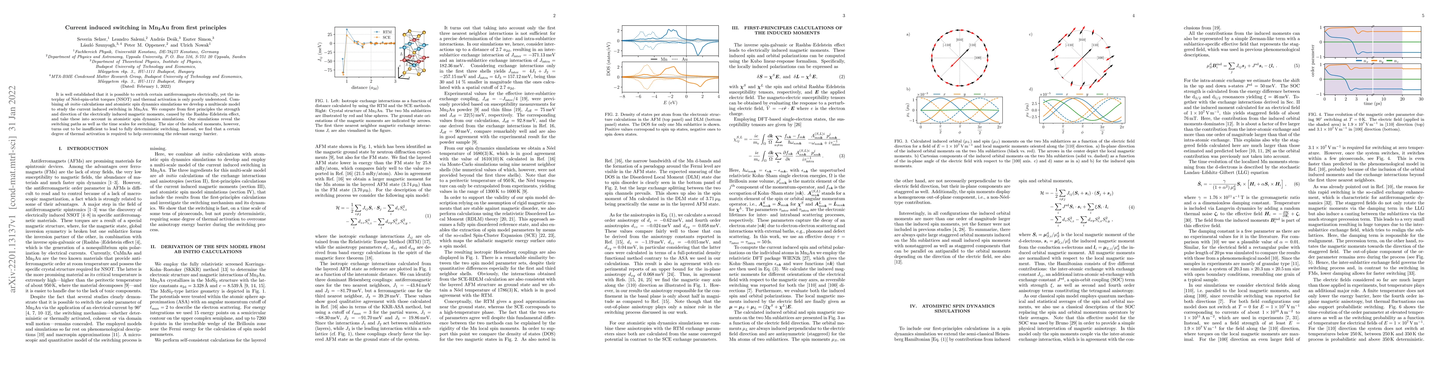 Thumbnail for Current induced switching in Mn2Au from first principles