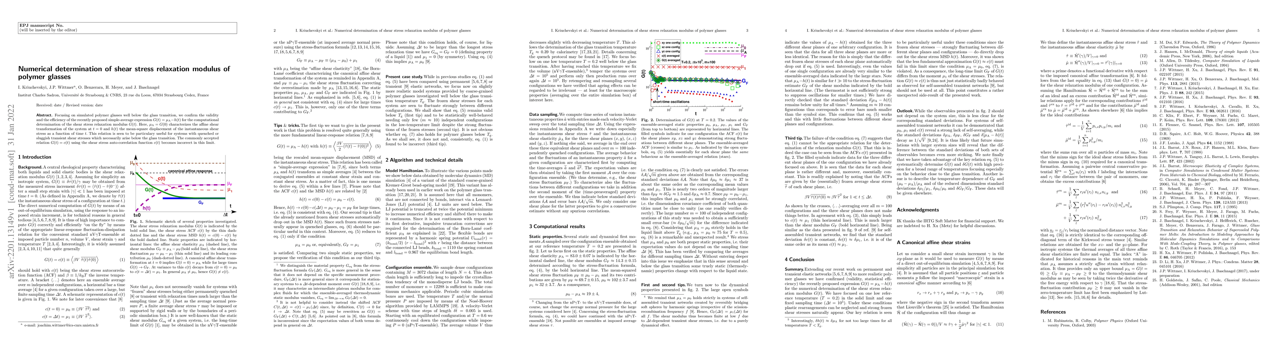 Thumbnail for Numerical determination of shear stress relaxation modulus of polymer
  glasses