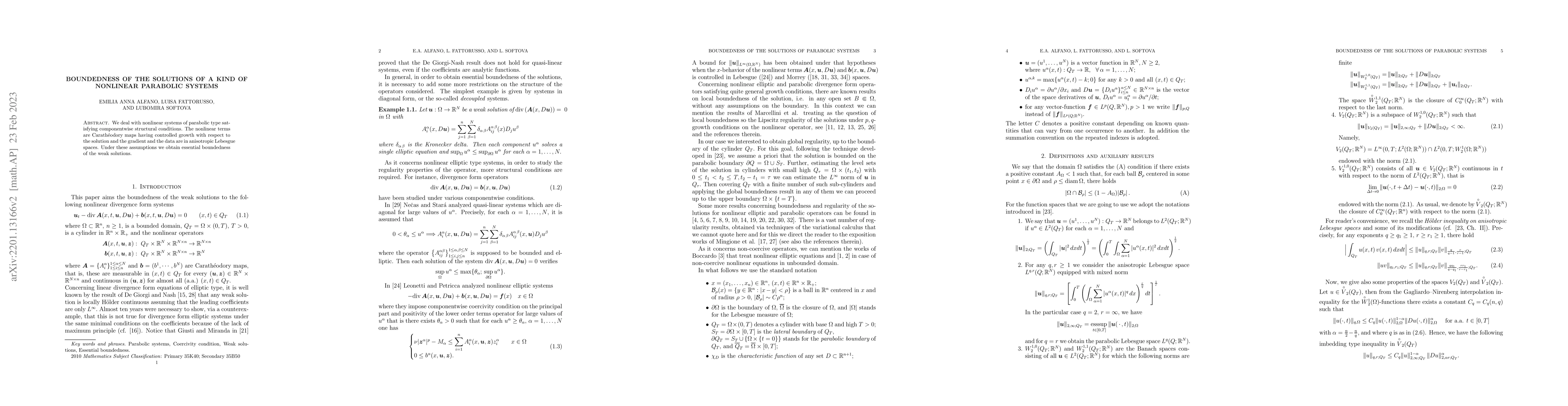 Thumbnail for Boundedness of the solutions of a kind of nonlinear parabolic systems