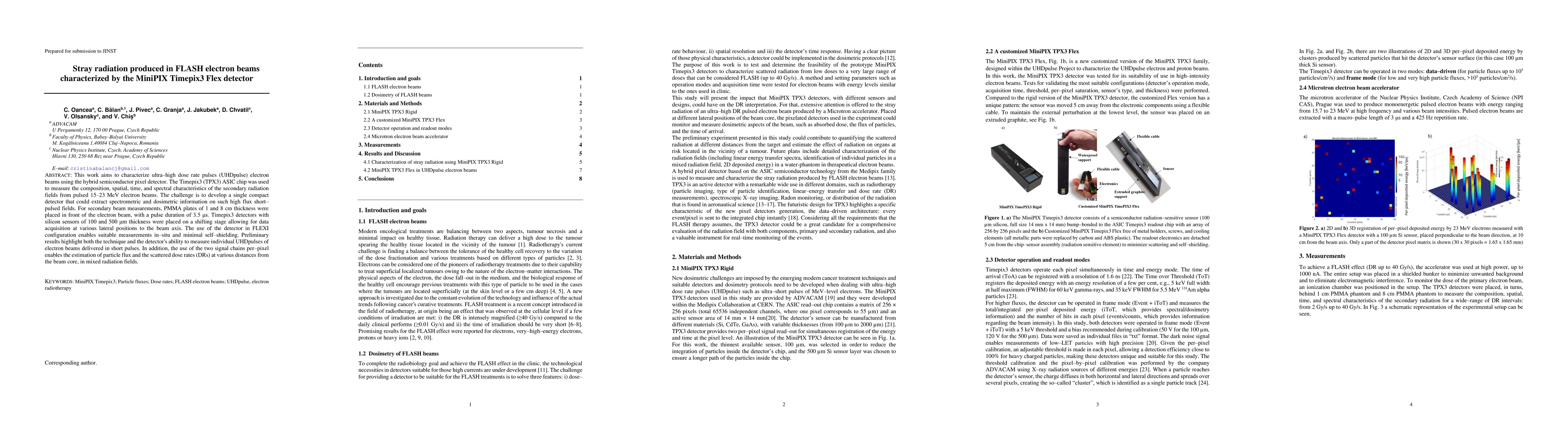 Thumbnail for Stray radiation produced in FLASH electron beams characterized by the
  MiniPIX Timepix3 Flex detector