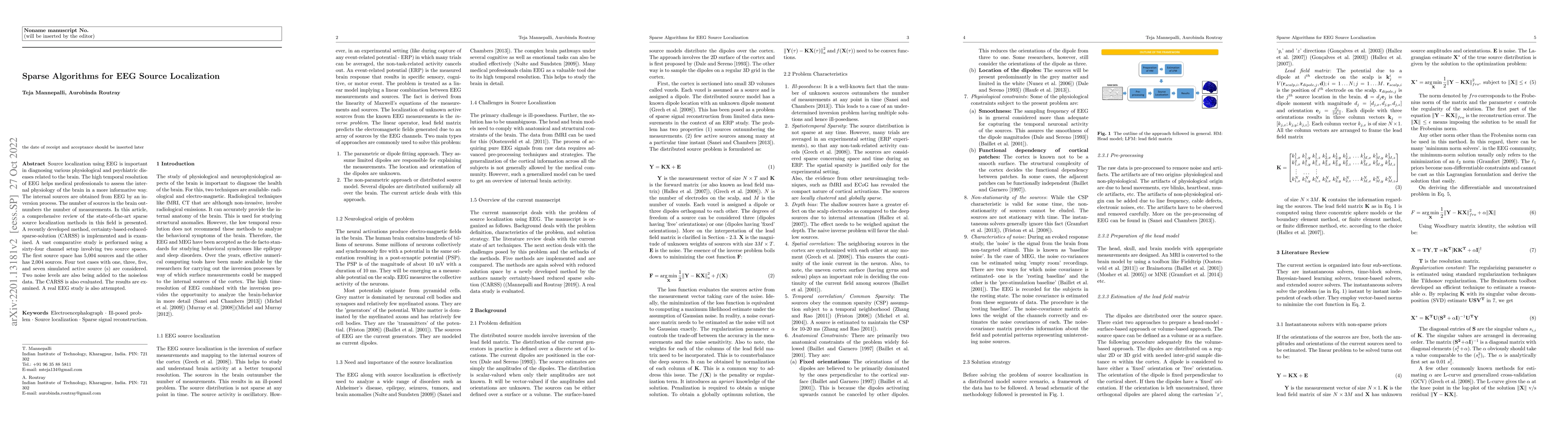 Thumbnail for Sparse algorithms for EEG source localization