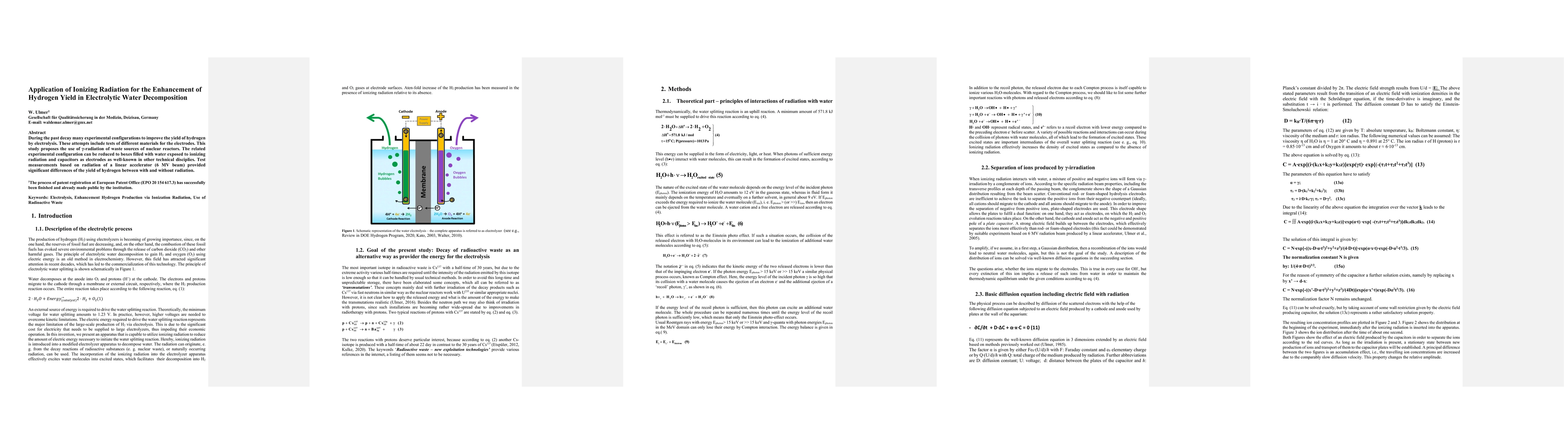 Thumbnail for Application of Ionizing Radiation for the Enhancement of Hydrogen Yield
  in Electrolytic Water Decomposition