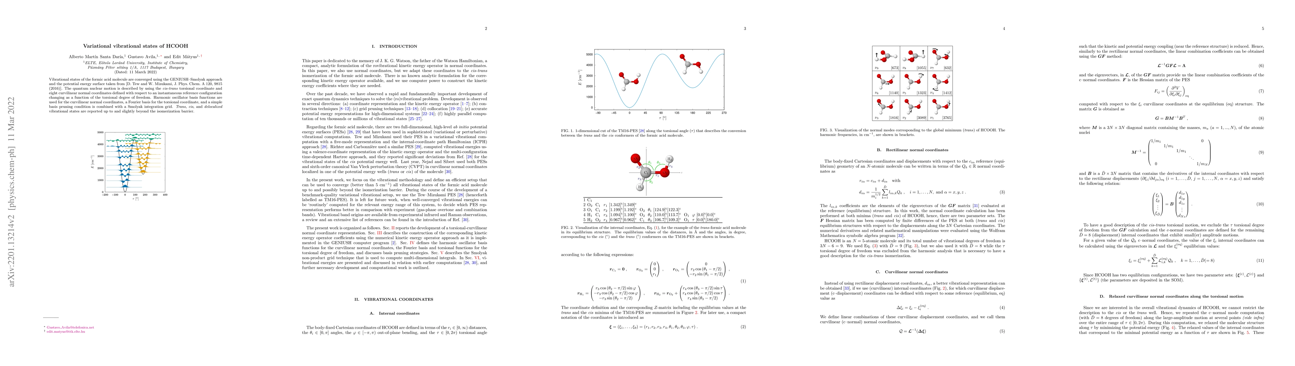 Thumbnail for Variational vibrational states of HCOOH