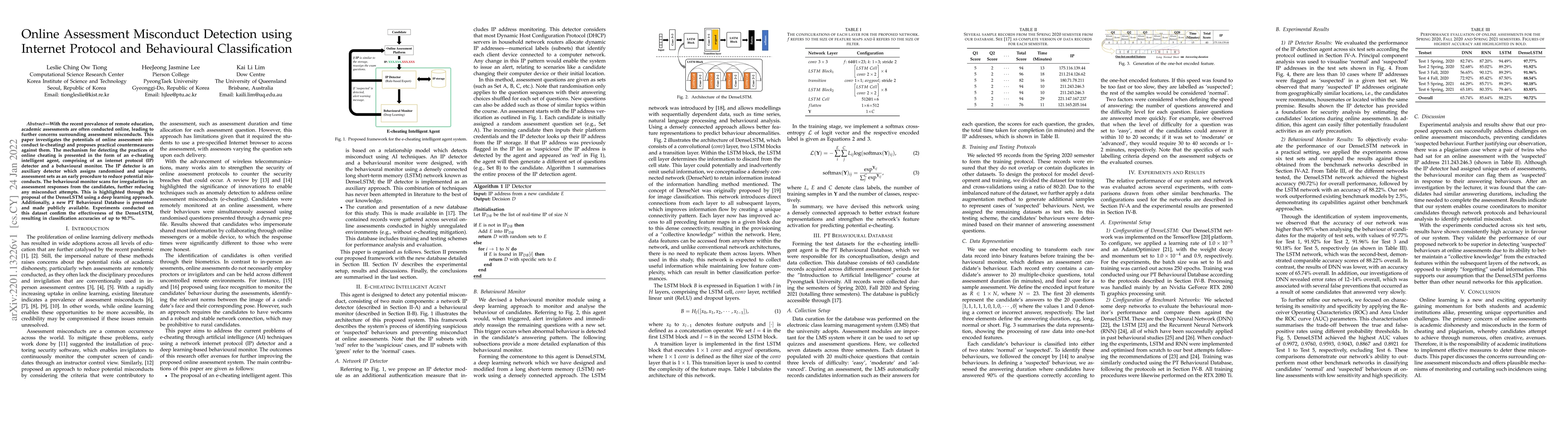 Thumbnail for Online Assessment Misconduct Detection using Internet Protocol and
  Behavioural Classification