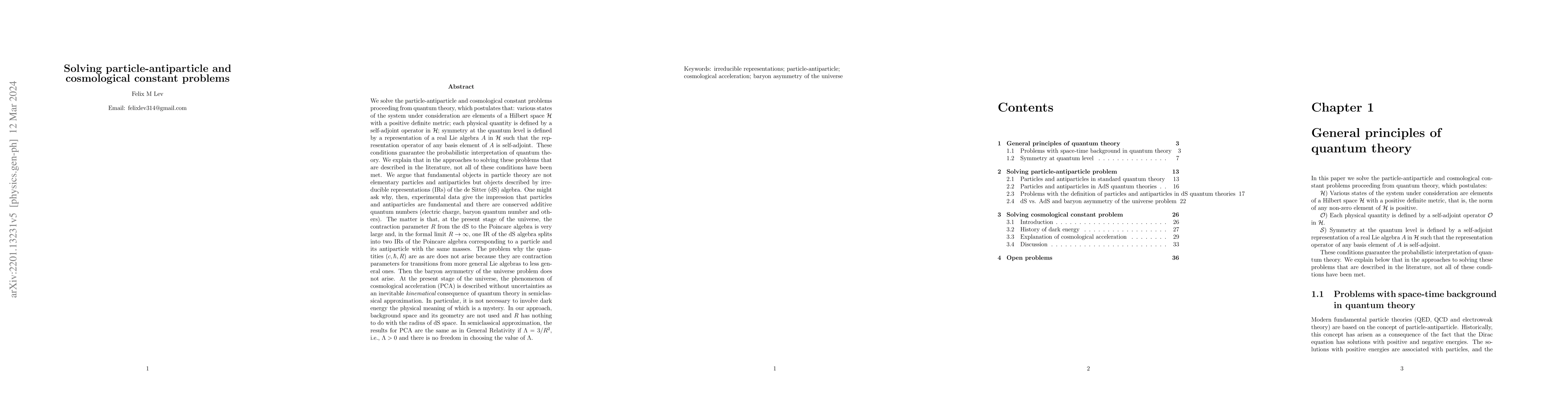 Thumbnail for Solving particle-antiparticle and cosmological constant problems