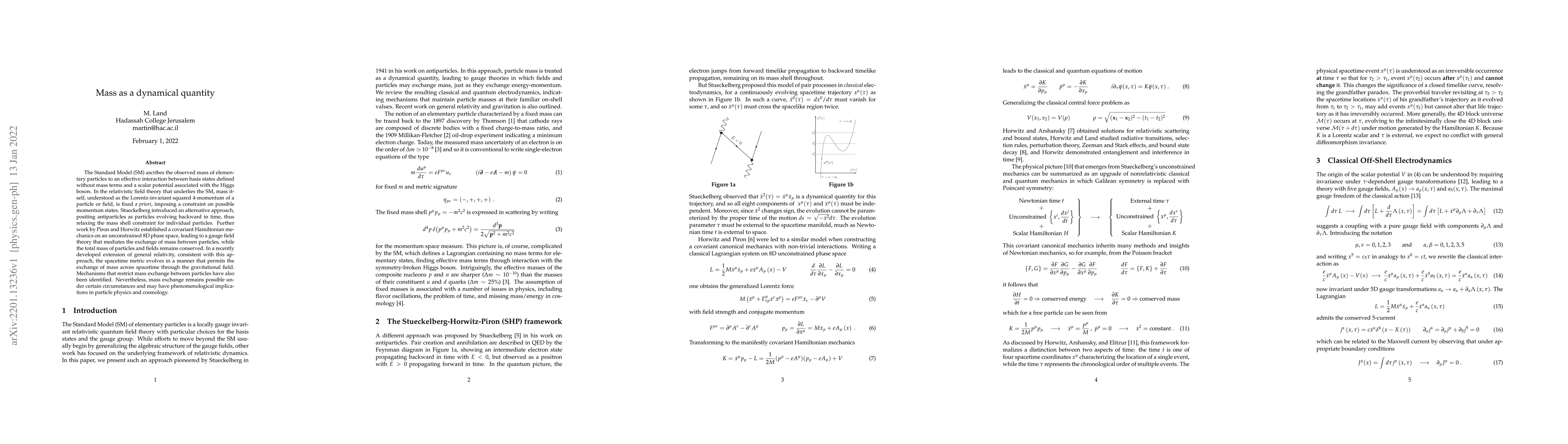 Thumbnail for Mass as a dynamical quantity