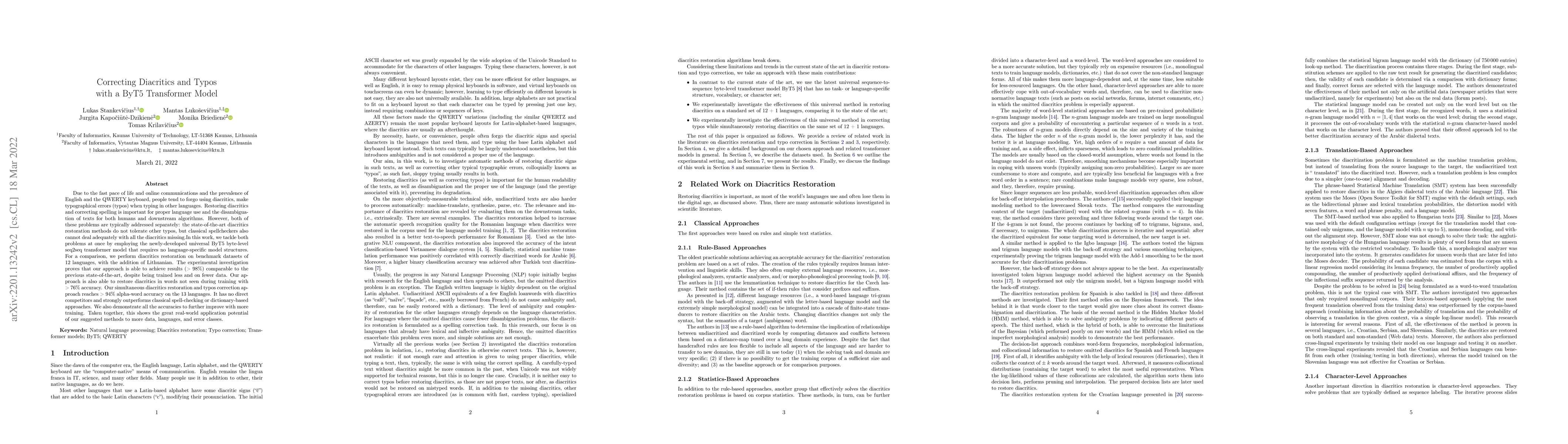 Thumbnail for Correcting diacritics and typos with a ByT5 transformer model