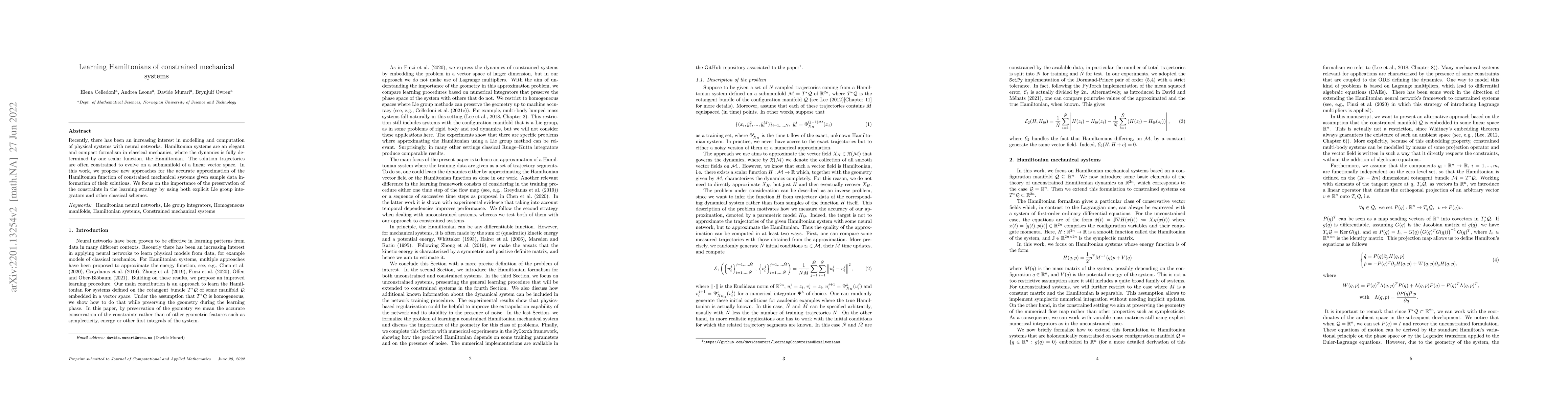 Thumbnail for Learning Hamiltonians of constrained mechanical systems