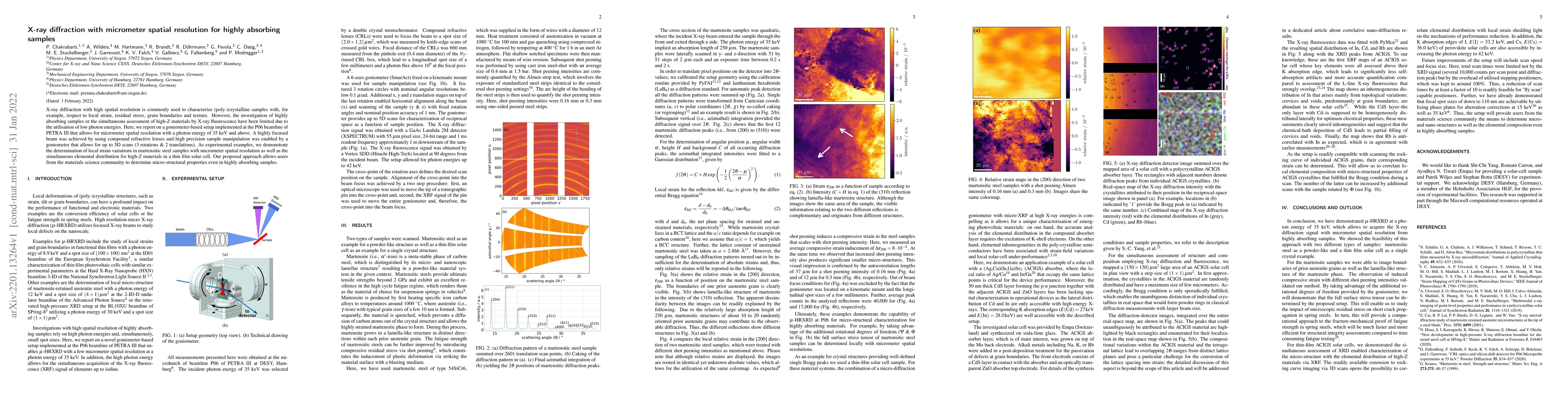 Thumbnail for X-ray diffraction with micrometer spatial resolution for highly
  absorbing samples