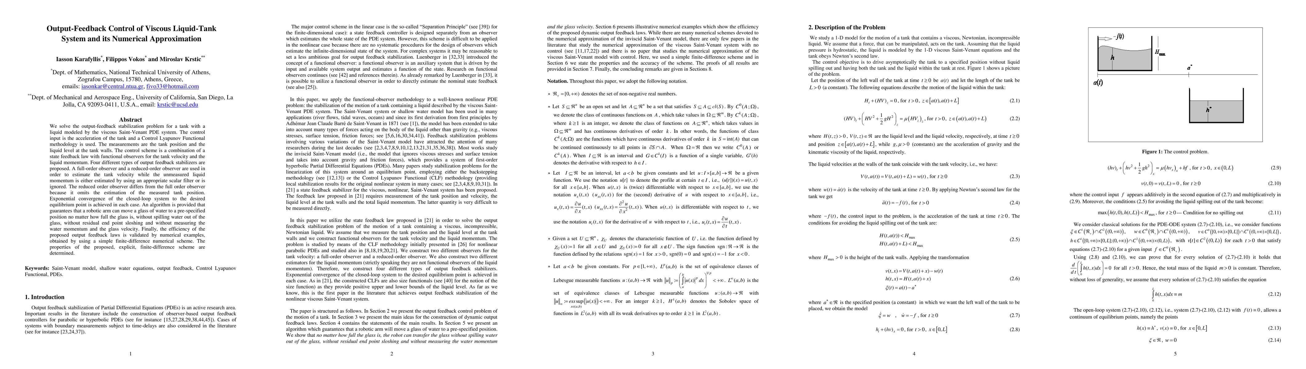 Thumbnail for Output-Feedback Control of Viscous Liquid-Tank System and its Numerical
  Approximation