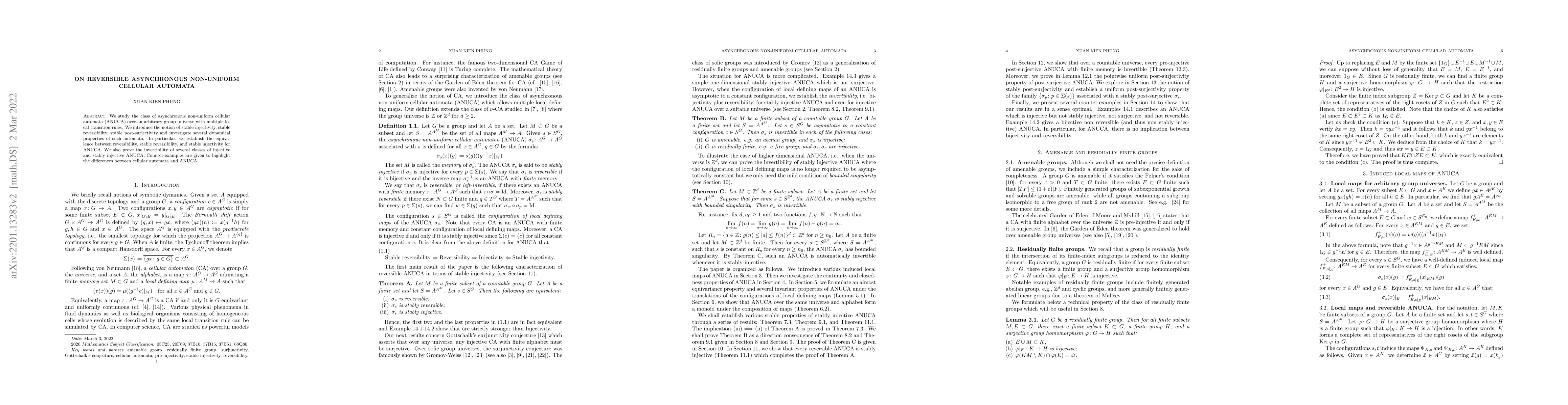 Thumbnail for On reversible asynchronous non-uniform cellular automata