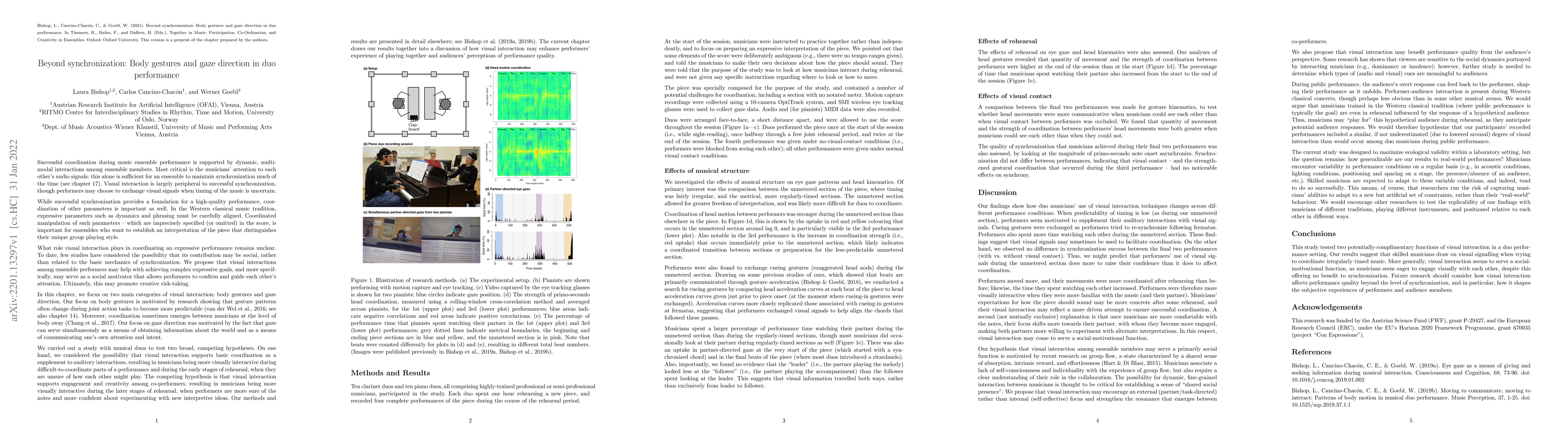 Thumbnail for Beyond synchronization: Body gestures and gaze direction in duo
  performance