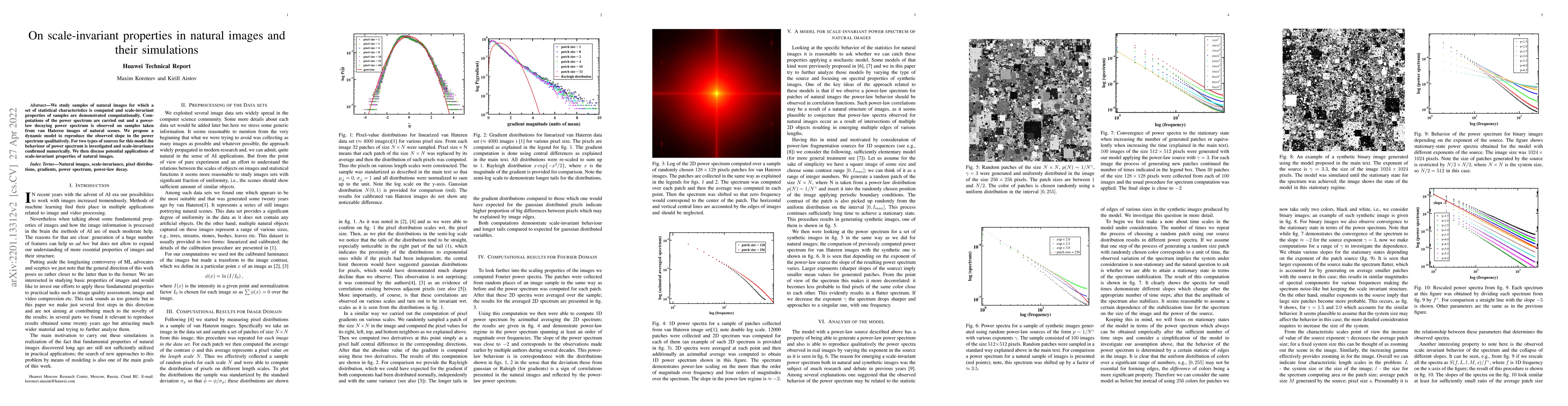 Thumbnail for On scale-invariant properties in natural images and their simulations