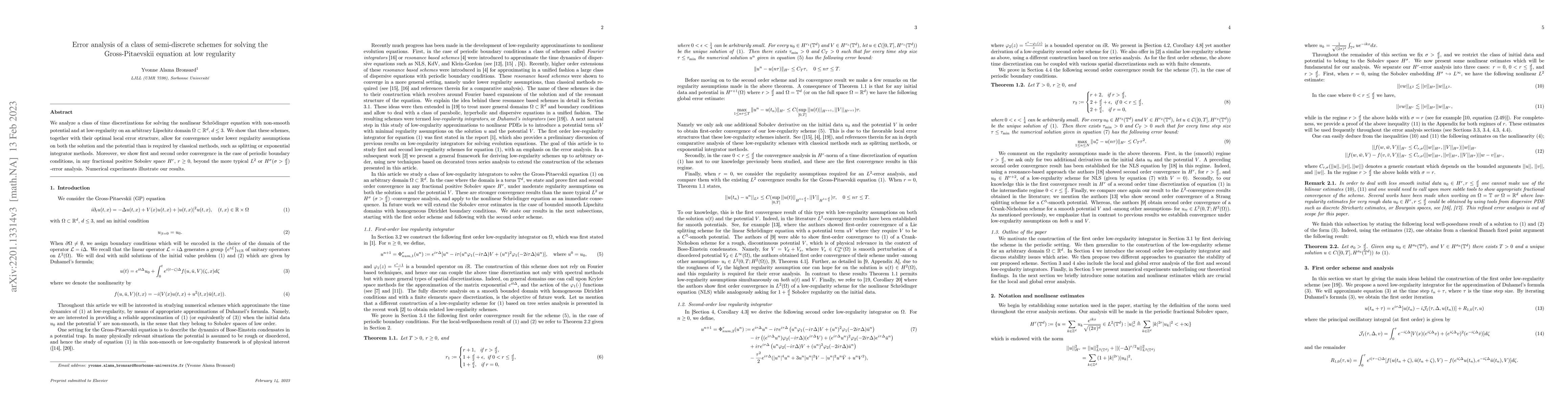 Thumbnail for Error analysis of a class of semi-discrete schemes for solving the
  Gross-Pitaevskii equation at low regularity