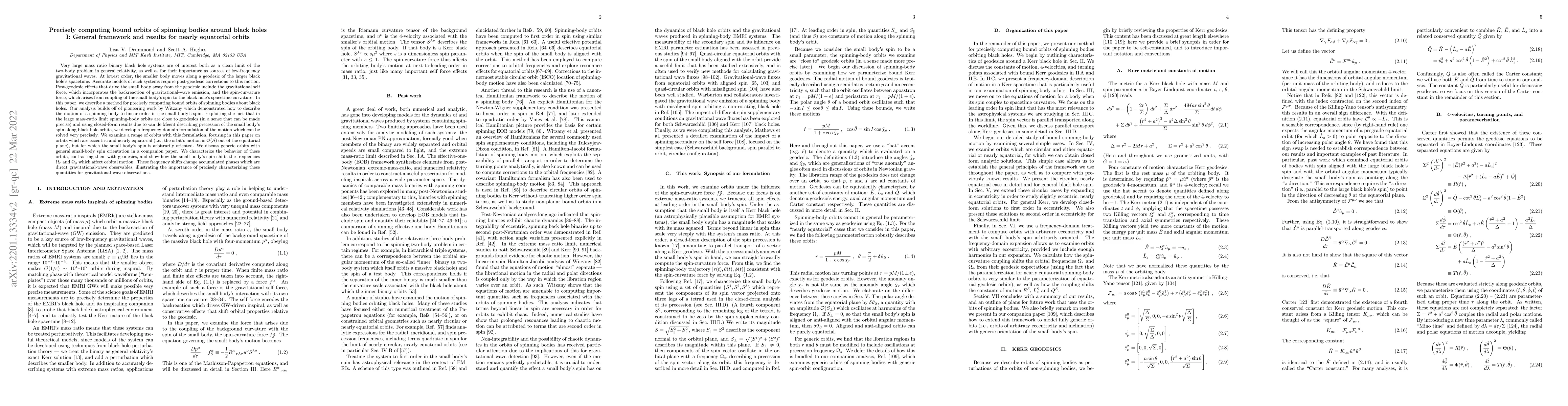 Thumbnail for Precisely computing bound orbits of spinning bodies around black holes
  I: General framework and results for nearly equatorial orbits