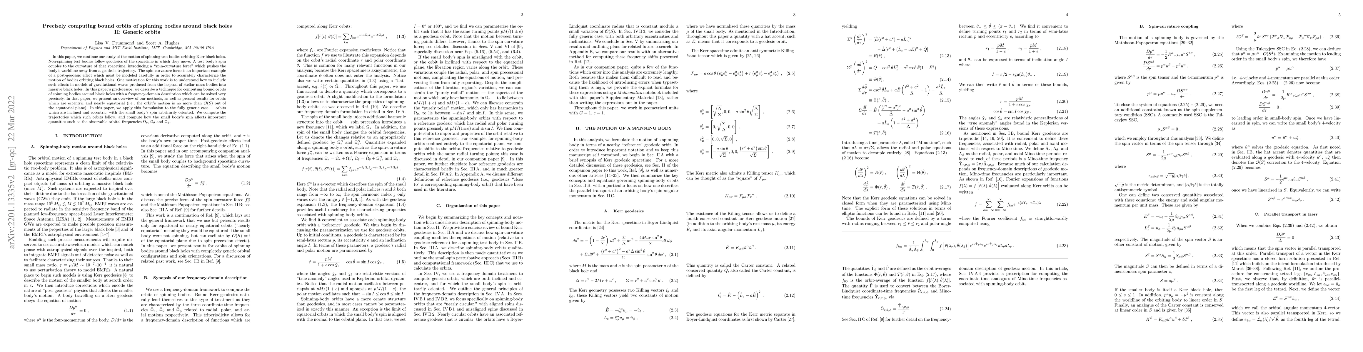 Thumbnail for Precisely computing bound orbits of spinning bodies around black holes
  II: Generic orbits