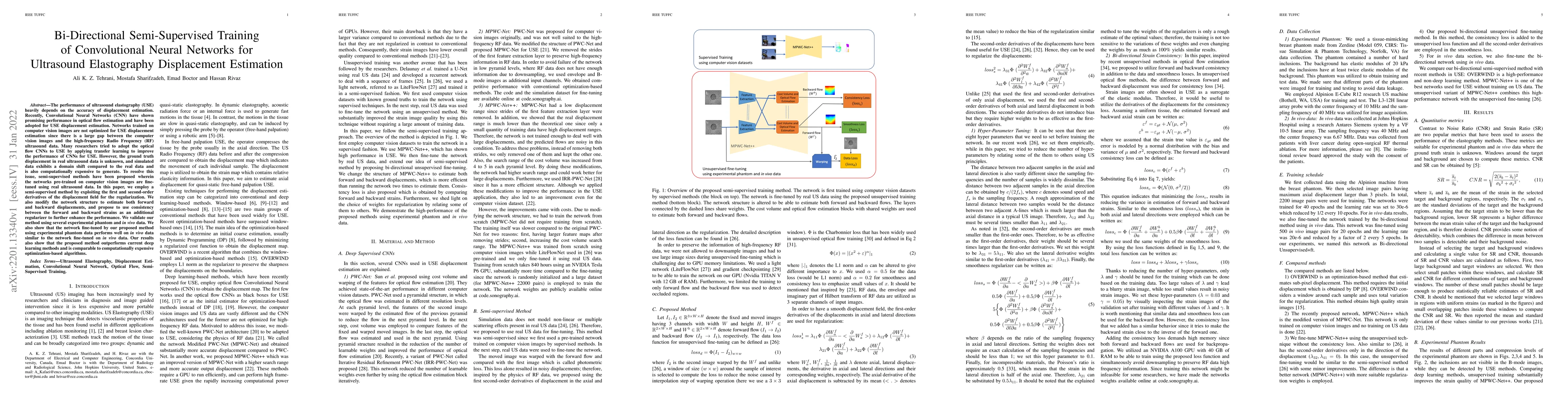 Thumbnail for Bi-Directional Semi-Supervised Training of Convolutional Neural Networks
  for Ultrasound Elastography Displacement Estimation