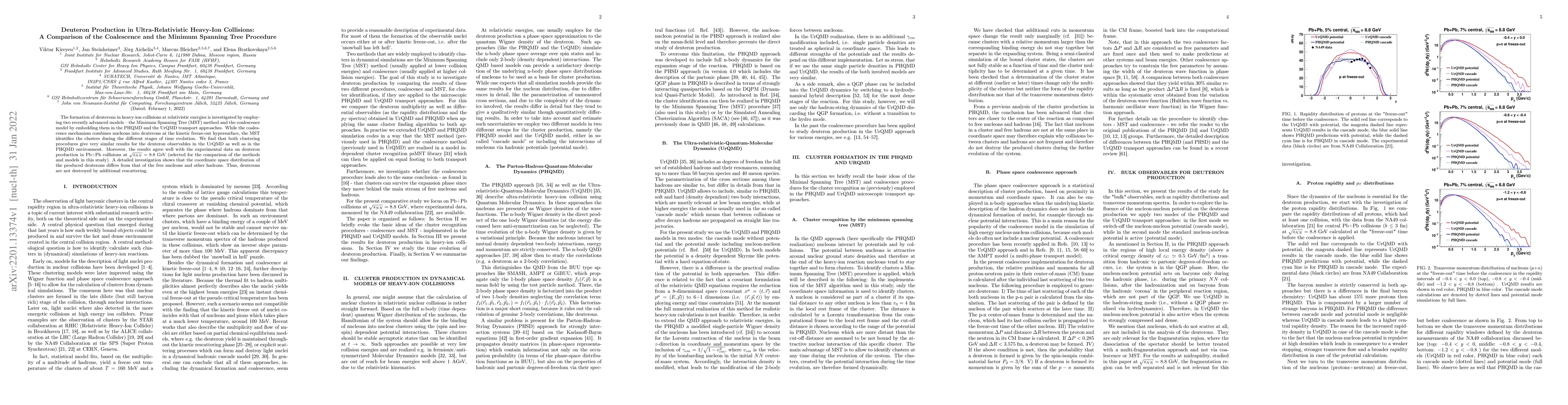 Thumbnail for Deuteron Production in Ultra-Relativistic Heavy-Ion Collisions: A
  Comparison of the Coalescence and the Minimum Spanning Tree Procedure