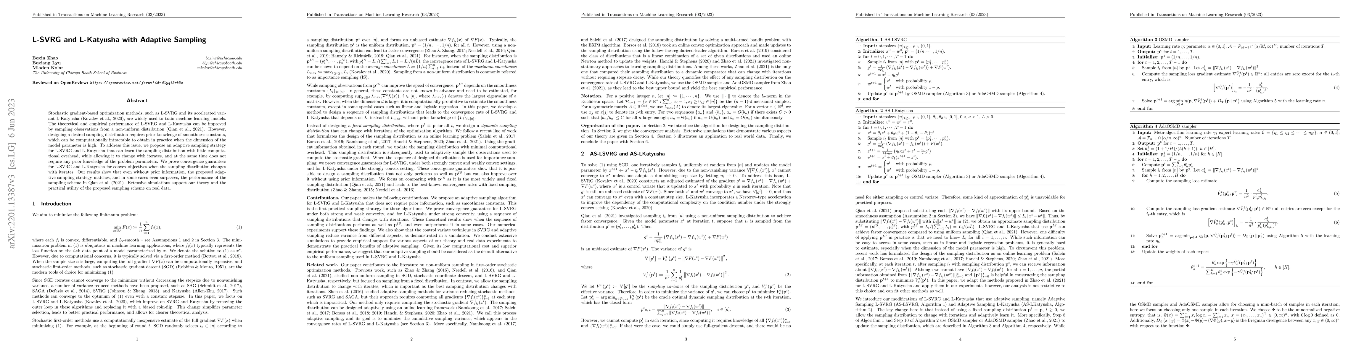 Thumbnail for L-SVRG and L-Katyusha with Adaptive Sampling