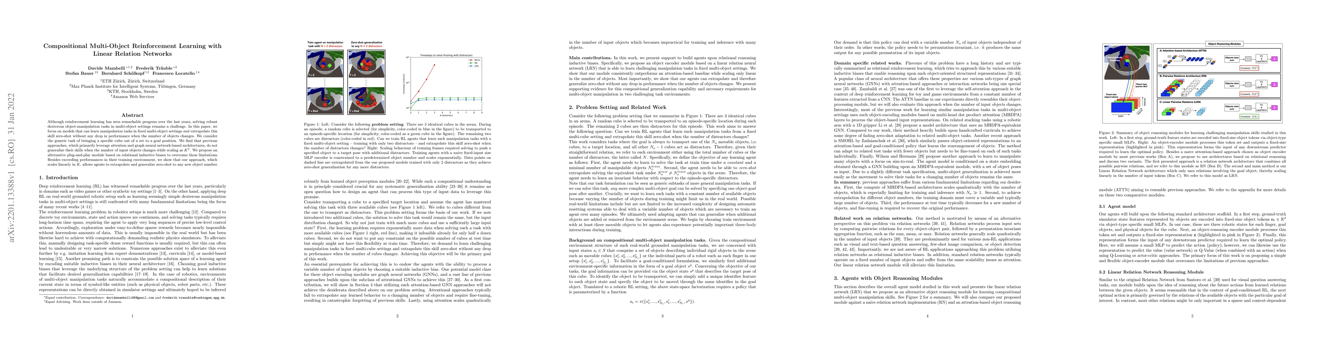 Thumbnail for Compositional Multi-Object Reinforcement Learning with Linear Relation
  Networks