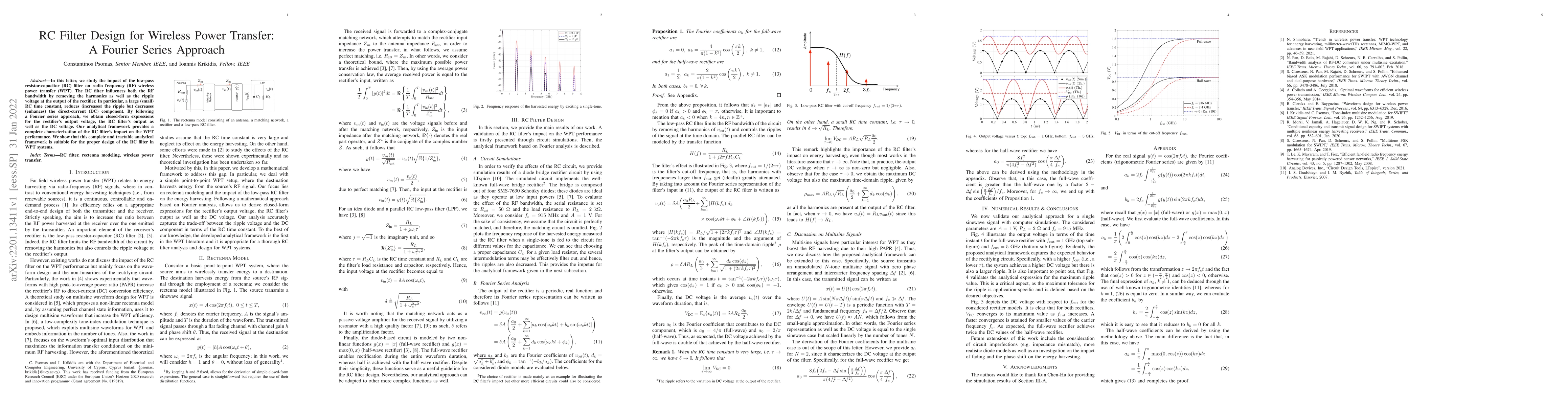 Thumbnail for RC Filter Design for Wireless Power Transfer: A Fourier Series Approach